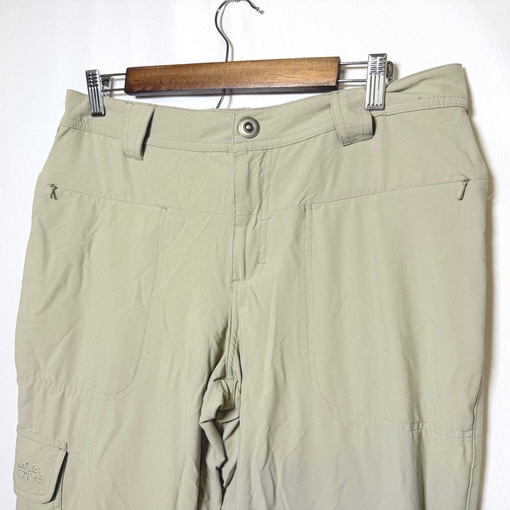 Cabelas Womens 10 Convertible Cargo Pants Tan UPF 50 Hiking Zip Off 925011